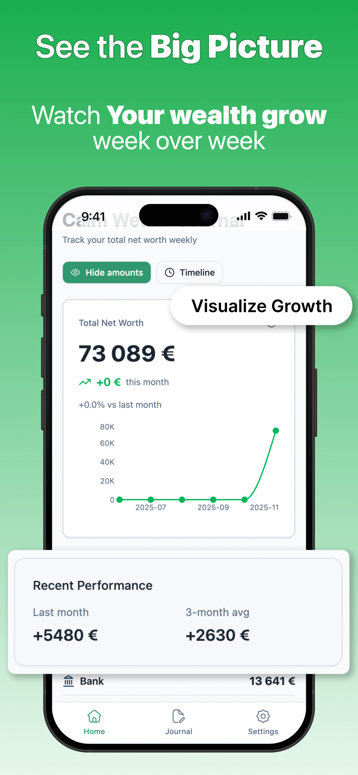 Calm Wealth Journal képernyő képek